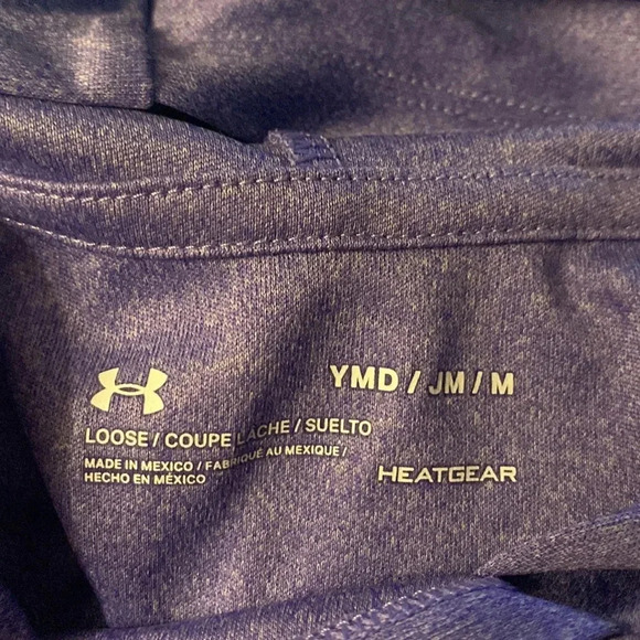 UNDER ARMOUR SET HEAR GEAR EUC GIRLS PURPLE HOODED HOODIE SHIRT TOPS SIZE YMD M - Picture 5 of 8